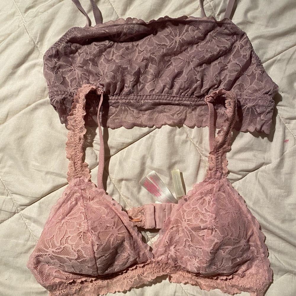 Vs pink bralettes size large